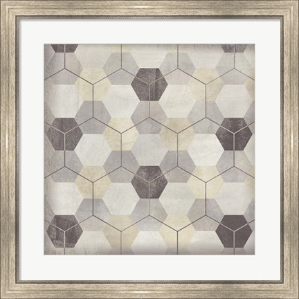 Framed Hexagon Tile VIII Print