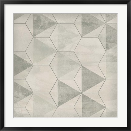 Framed Hexagon Tile IX Print
