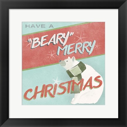 Framed Retro Christmas II Print