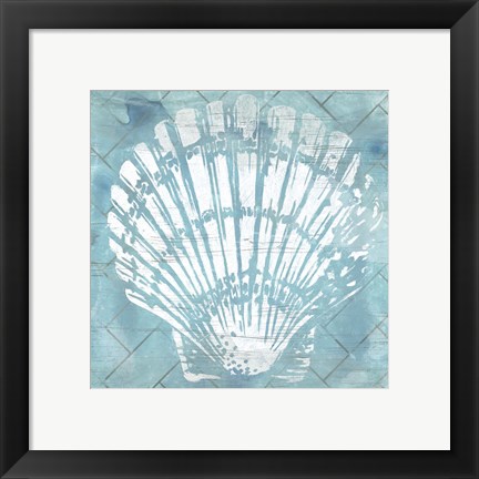 Framed Cerulean Shell I Print