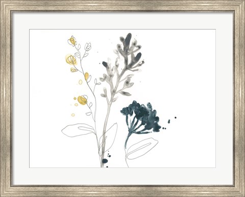 Framed Navy Garden Inspiration I Print