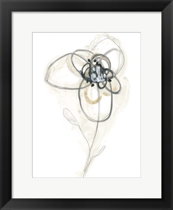 Framed Monochrome Floral Study IV Print