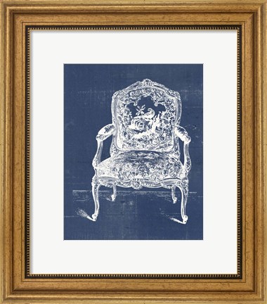 Framed Antique Chair Blueprint V Print