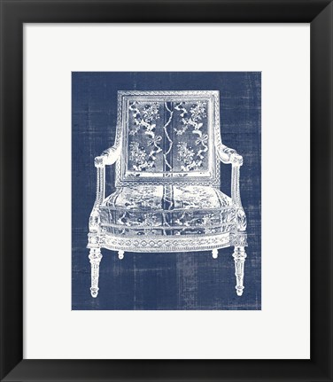 Framed Antique Chair Blueprint VI Print