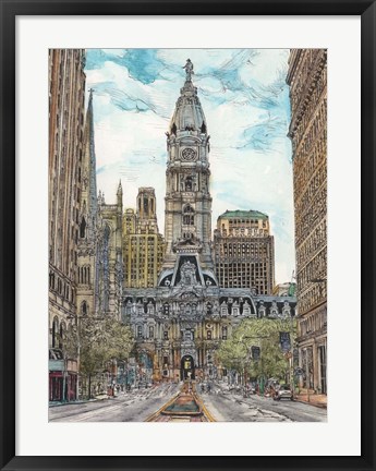 Framed US Cityscape-Philadelphia Print