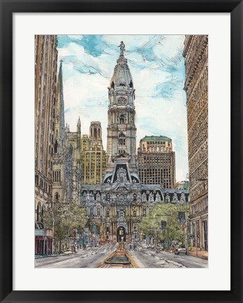 Framed US Cityscape-Philadelphia Print