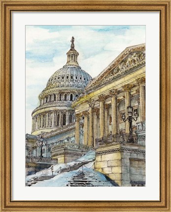 Framed US Cityscape-Washington DC Print