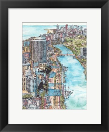Framed US Cityscape-Miami Print
