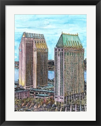 Framed US Cityscape-San Diego Print
