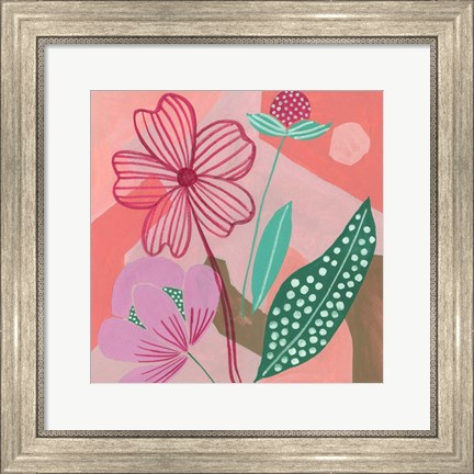 Framed Dancing Bouquet II Print