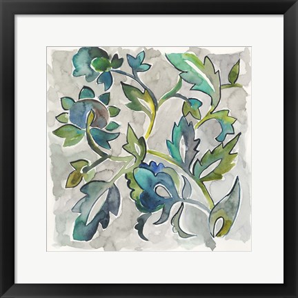 Framed Sapphire Vine II Print