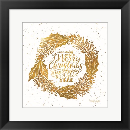 Framed Merry Christmas and Happy New Year Print