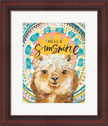 Framed Hello Sunshine Llama Print