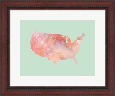 Framed Marble USA Map Print
