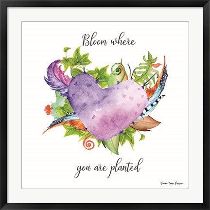 Framed Bloom Where Planted Succulents Print