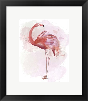 Framed Fluffy Flamingo 3 Print