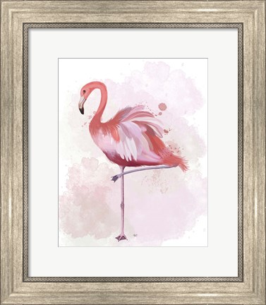 Framed Fluffy Flamingo 4 Print