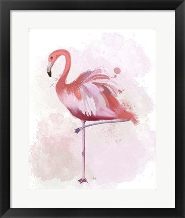 Framed Fluffy Flamingo 4 Print