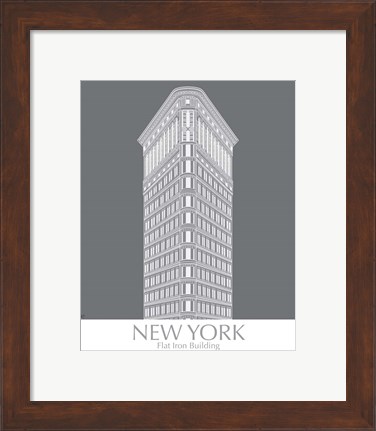 Framed New York Flat Iron Building Monochrome Print