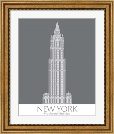 Framed New York Woolworth Building Monochrome Print