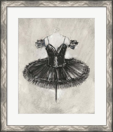 Framed Black Ballet Dress II Print