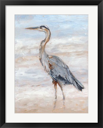 Framed Beach Heron II Print