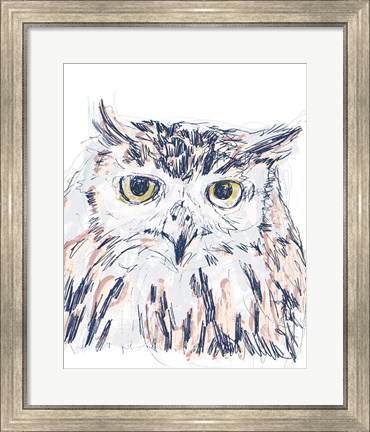 Framed Funky Owl Portrait III Print