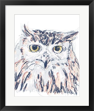 Framed Funky Owl Portrait III Print