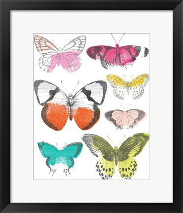 Framed Chromatic Butterflies I Print