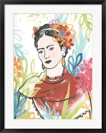 Framed Portrait of Frida  I Print