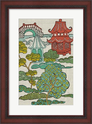 Framed Pagoda Landscape II Print