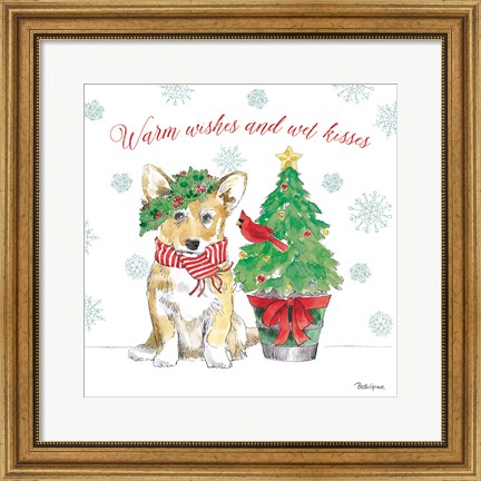 Framed Holiday Paws V Print