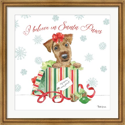 Framed Holiday Paws II Print