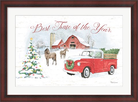 Framed Farmhouse Holidays V Print