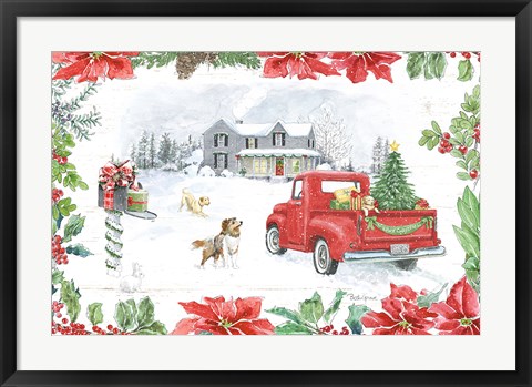 Framed Farmhouse Holidays II Print