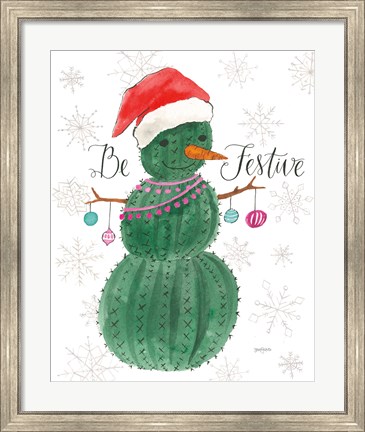 Framed Very Cactus Christmas I Be Festive Print