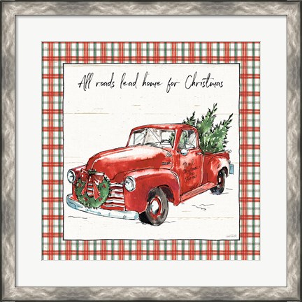 Framed Holiday on the Farm VI Plaid Print