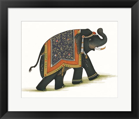 Framed India Elephant I Light Crop Print