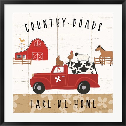 Framed Country Roads III Print