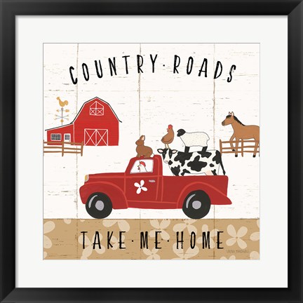 Framed Country Roads III Print