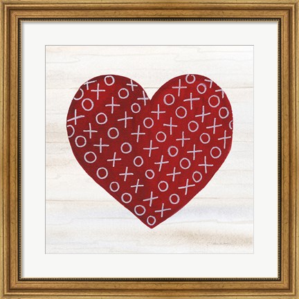 Framed Rustic Valentine Heart IV Print