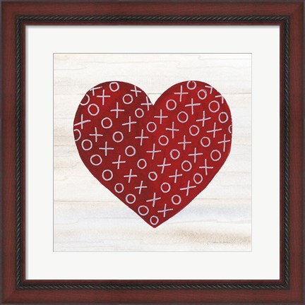 Framed Rustic Valentine Heart IV Print