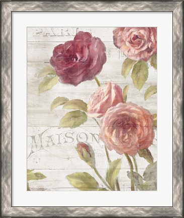 Framed French Roses III Print