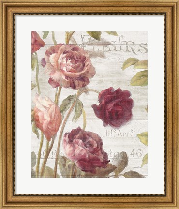 Framed French Roses II Print