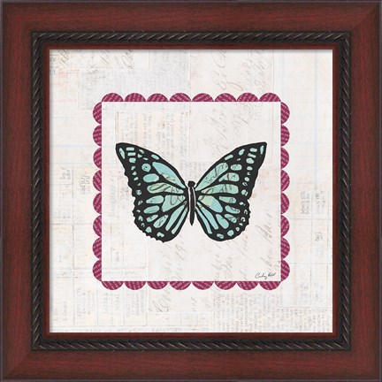 Framed Butterfly Stamp Bright Print