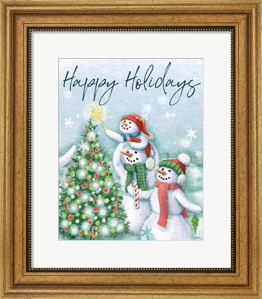 Framed Classic Snowmen VI Print