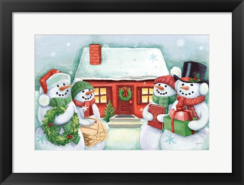 Framed Classic Snowmen III Print