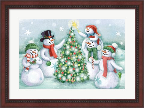 Framed Classic Snowmen IV Print