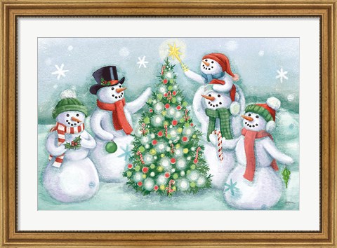 Framed Classic Snowmen IV Print