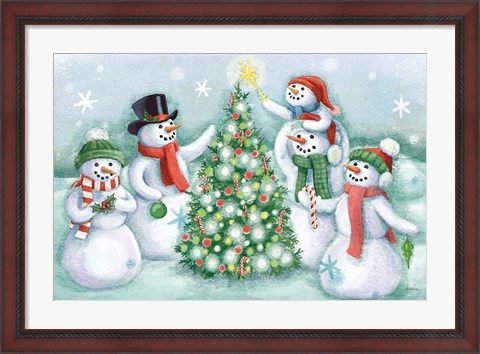 Framed Classic Snowmen IV Print